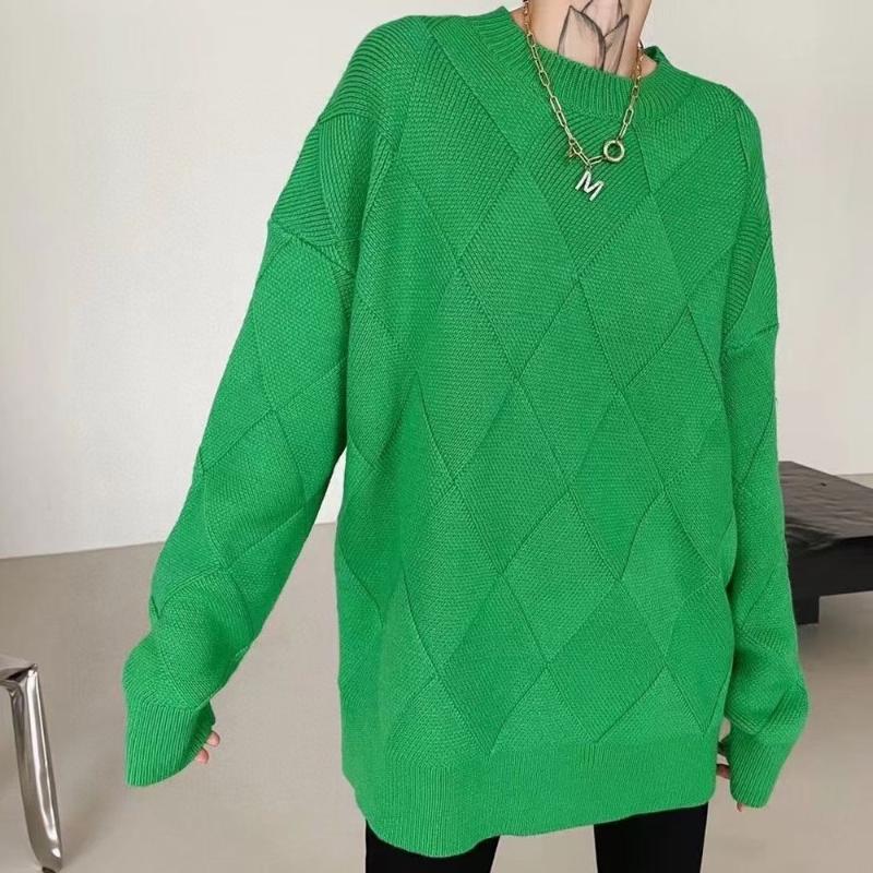 Women' Sweaters 345012 Women Green Colour Loose Sweater Design Autumn Winter Fashion Classic Casual Knitted Argyle, As pic
Women' Sweaters 345012 Women Green Colour Loose Sweater Design Autumn Winter Fashion Classic Casual Knitted Argyle, As pic