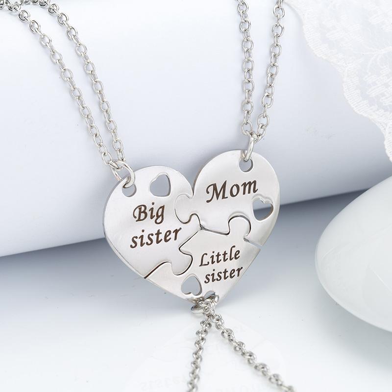 Pendant Necklaces Pcs/Set Mother Daughter Metal Necklace Sister Mom Heart Contacted Together Fine Jewelry Gifts
Pendant Necklaces Pcs/Set Mother Daughter Metal Necklace Sister Mom Heart Contacted Together Fine Jewelry Gifts