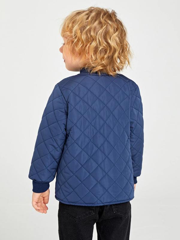Toddler Boys Flap Pocket Quilted Bomber Jacket SHE