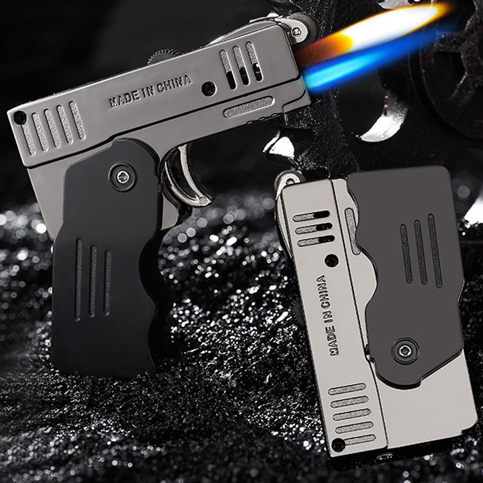 High jet Flame Dual-mode Lighter Creative Pistol Model Fold Lighters Torch Lighter BBQ Tool Windproof Outdoor Gadget Gift For Man
High jet Flame Dual-mode Lighter Creative Pistol Model Fold Lighters Torch Lighter BBQ Tool Windproof Outdoor Gadget Gift For Man