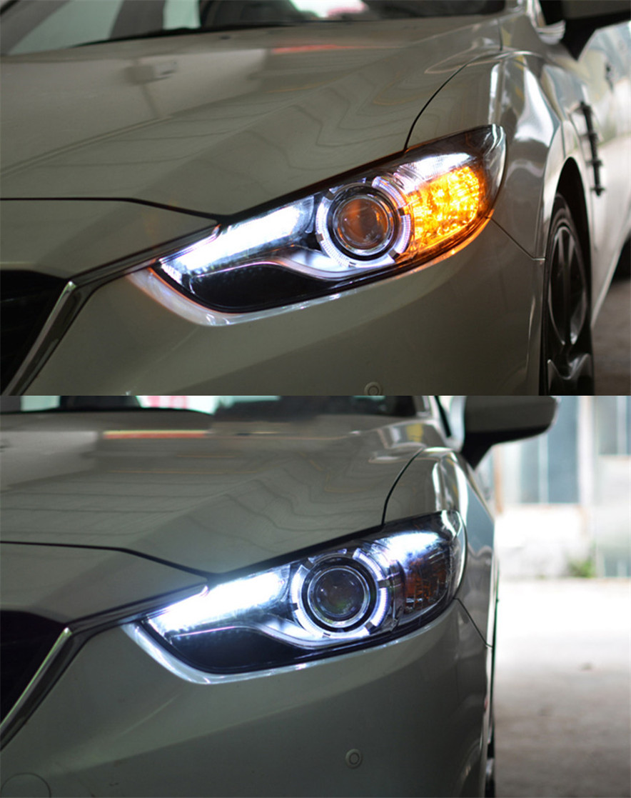 2 PCS Auto Car Head Light Parts For Mazda 6 Atenza 20 13-20 16 LED Lamps or Xenon Headlights DRL LED Dual Projector FACELIFT