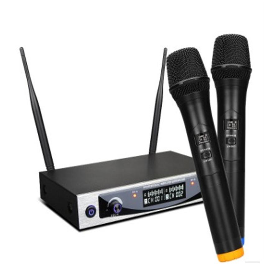 MU899 UHF Dual Handheld Wireless Microphone Karaoke KTV Microphone Speaker Microfono Smartphone Portable Computer Mic PA Theater