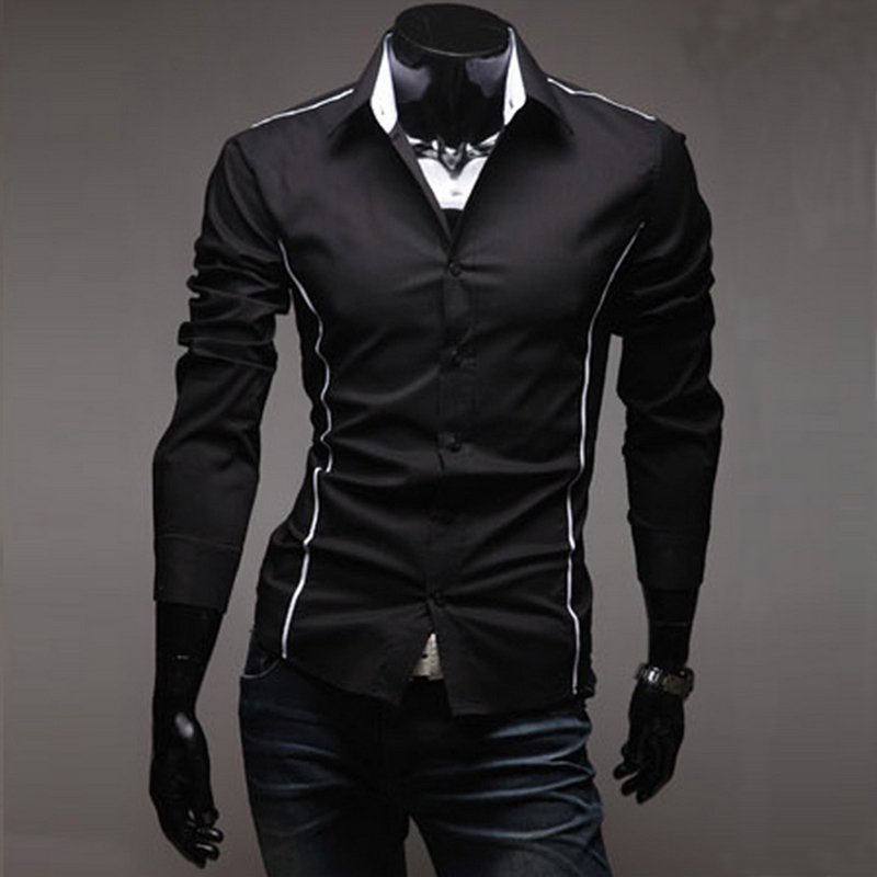 Slim Fit Mens Striped Shirts Long Sleeve Gray Male Camisa Social Clothes Chemise Homme Camisas para hombre 220322
