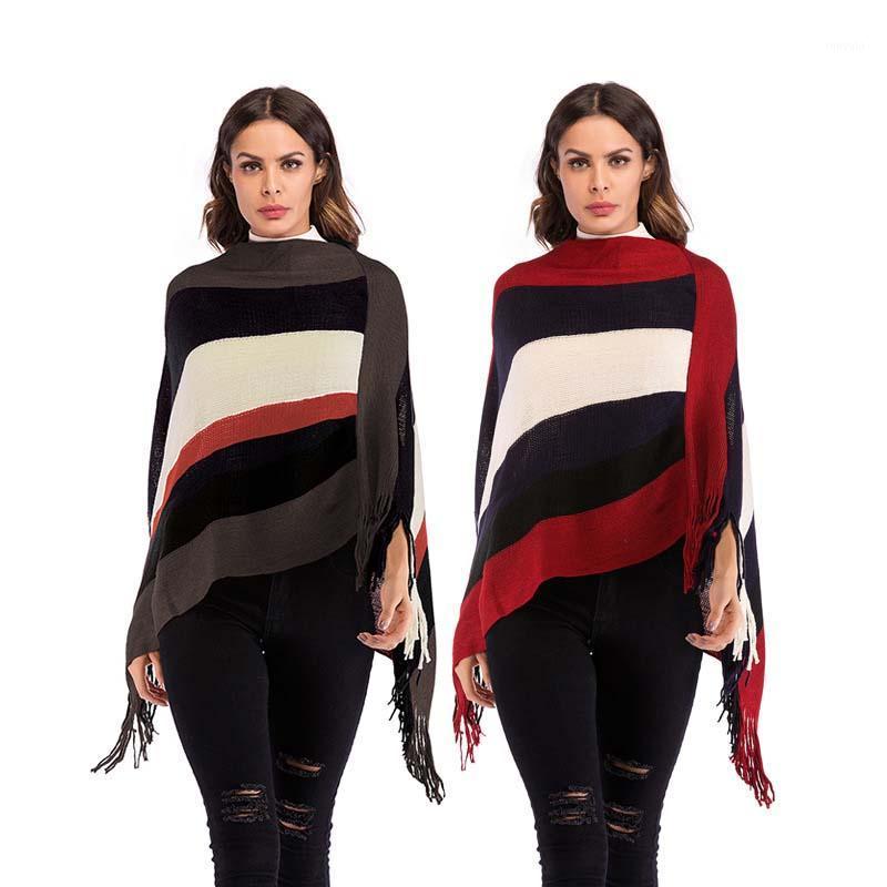 Women's Sweaters WHZHM Winter Striped Loose Sweater Cape Women Full Sleeve Spring Warm Pullovers Feminina Jumper Patchwork Tassel, Brown
Women's Sweaters WHZHM Winter Striped Loose Sweater Cape Women Full Sleeve Spring Warm Pullovers Feminina Jumper Patchwork Tassel, Brown