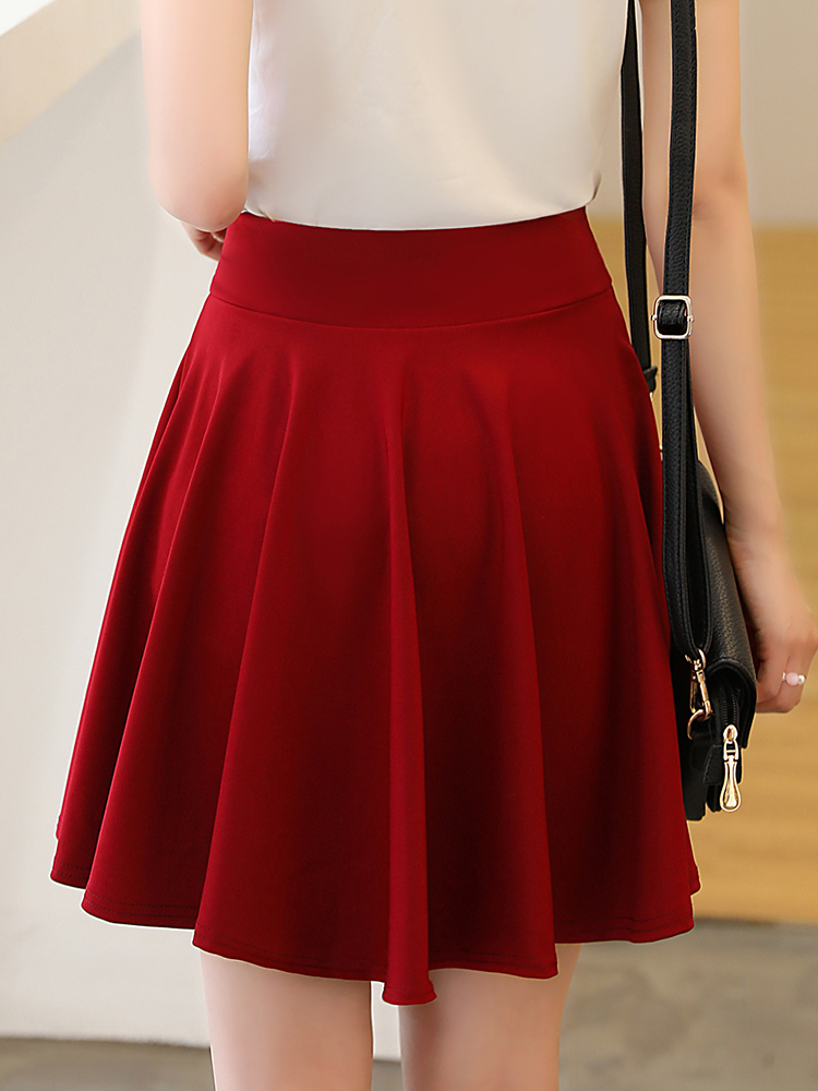SURMIITRO Shorts Skirts Womens Summer Fashion School Korean Style Red Black Mini Aesthetic Pleated High Waist Skirt Female 220711