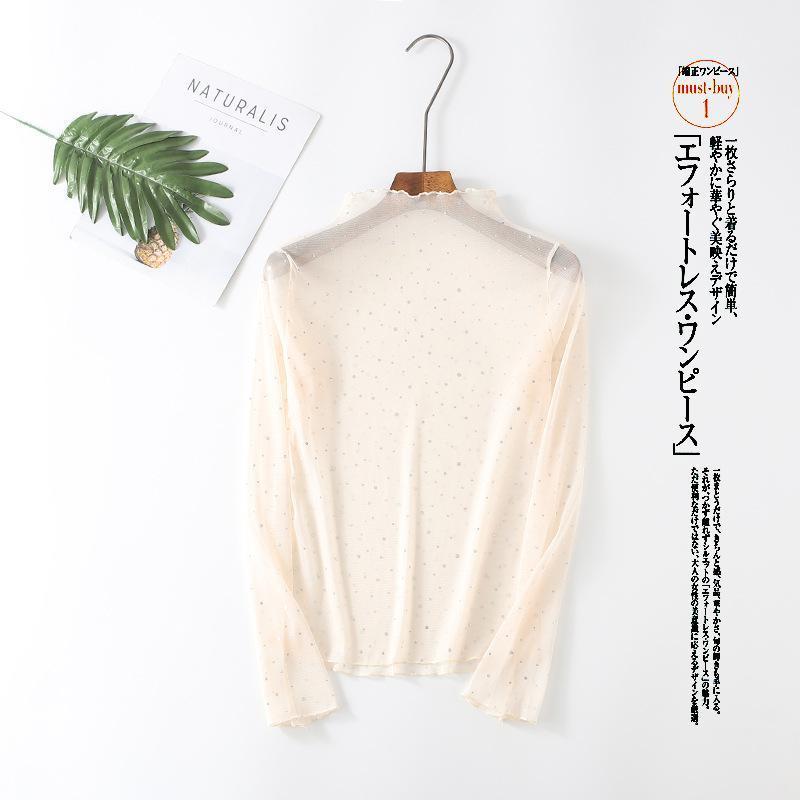 Super Fairy And Versatile Quality Sequin Perspective Mesh Bottoming Shirt Half High Collar Beautiful Woman Women's Blouses & Shirts, Picture color
Super Fairy And Versatile Quality Sequin Perspective Mesh Bottoming Shirt Half High Collar Beautiful Woman Women's Blouses & Shirts, Picture color