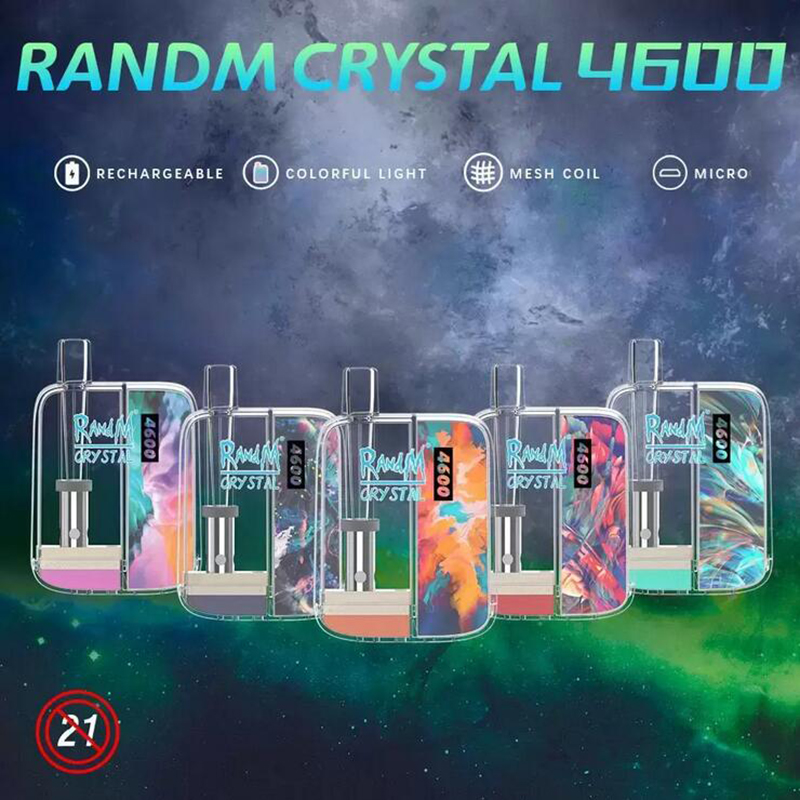 Authentic RandM CRYSTAL 4600 Puff Disposable Vape Electronic Cigarettes starter kit 10ml Pod With Mesh Coil Rechargeable Pods Device
Authentic RandM CRYSTAL 4600 Puff Disposable Vape Electronic Cigarettes starter kit 10ml Pod With Mesh Coil Rechargeable Pods Device