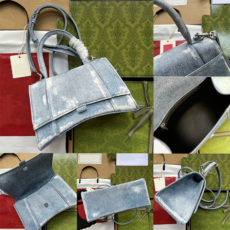 Classic small washed denim hourglass handbag bags designer silver buckle flap graffiti crossbody women hour glass blue shoulder bag tote purse
Classic small washed denim hourglass handbag bags designer silver buckle flap graffiti crossbody women hour glass blue shoulder bag tote purse