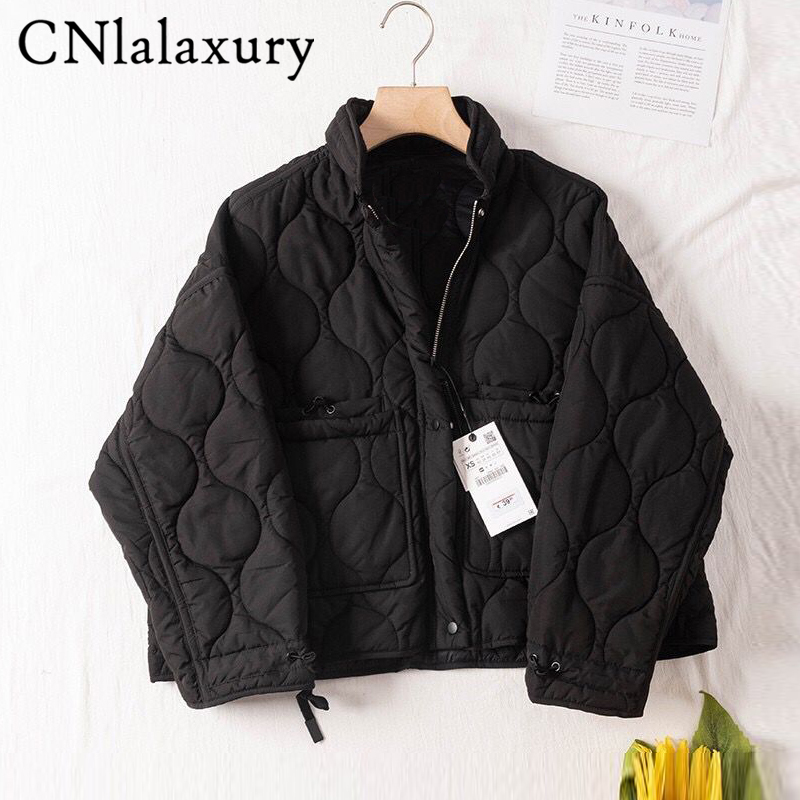 CNlalaxurySpringAutumn Women's Fashion Green Stand Neck Jacket Casual Loose Singlebreasted Pocket Decorate Female Tops 220817