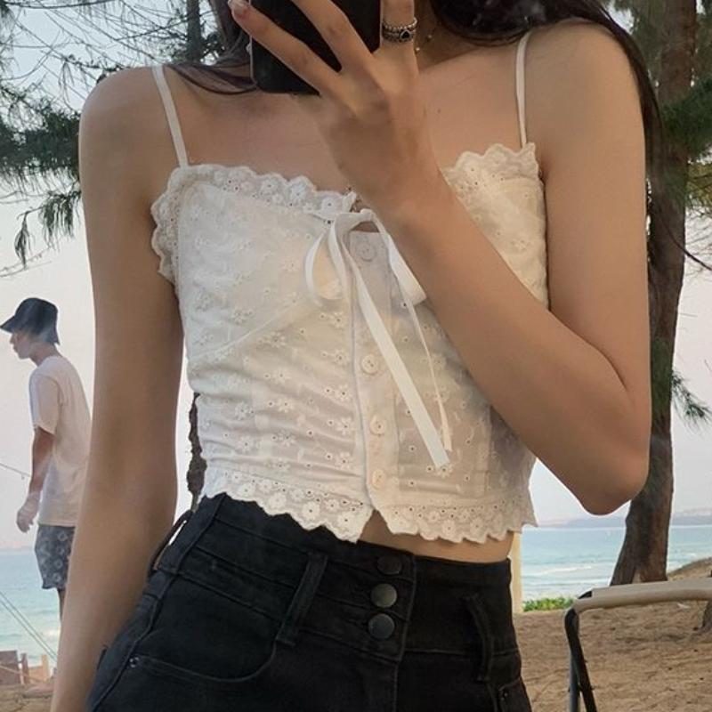 Women' Tanks & Camis Tank Tops Women Slim Chic Sweet Lace All-match Crop Top Bow Korean Style Basic Womens Simple Solid Sleevelese Streetwe, White
Women' Tanks & Camis Tank Tops Women Slim Chic Sweet Lace All-match Crop Top Bow Korean Style Basic Womens Simple Solid Sleevelese Streetwe, White