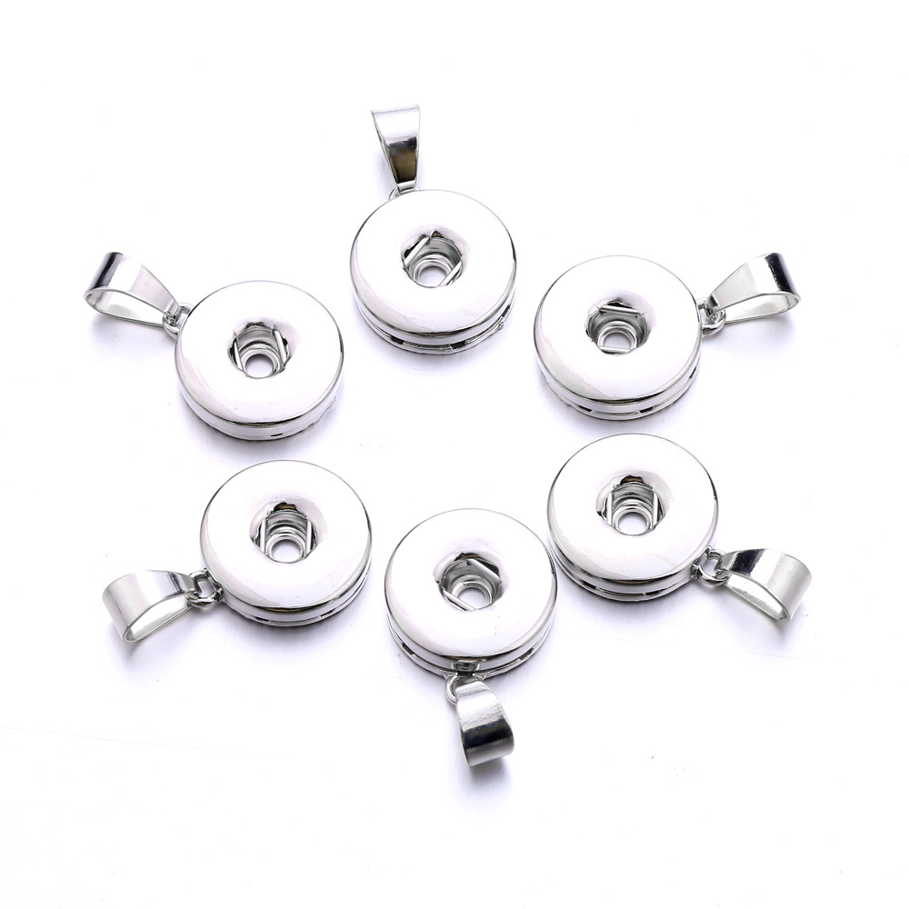 Silver Gold Alloy 12mm 18mm Ginger Snap button Base charms For Snaps Bracelet Necklace DIY Jewelry Accessory