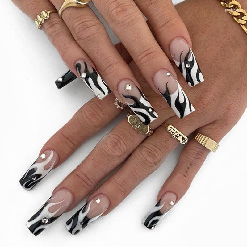 False Nails 24pcs/Box Detachable Butterfly Flame Coffin Wearable French Ballerina Fake Full Cover Nail Tips Press On Prud22, Only 1sheet nails 
False Nails 24pcs/Box Detachable Butterfly Flame Coffin Wearable French Ballerina Fake Full Cover Nail Tips Press On Prud22, Only 1sheet nails