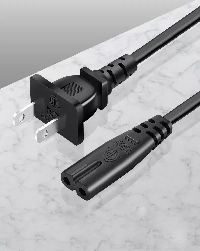 1.5m 2 core American plug cable US standard for printer audio sound AC power cord
