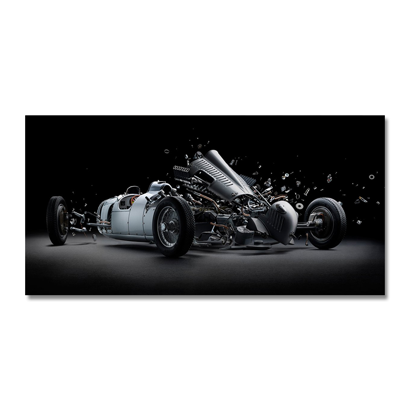 Exploding Sports Car Poster 24 Hours Of Le Mans Painting Canvas Print Nordic Home Decor Wall Art Picture For Living Room