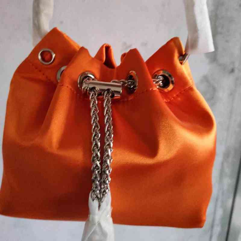 WOMEN BAG High Quality PU Bucket Bags Diamonds Female Personalized Shoulder Tassels Chains Handbags For Women Crossbady Bag