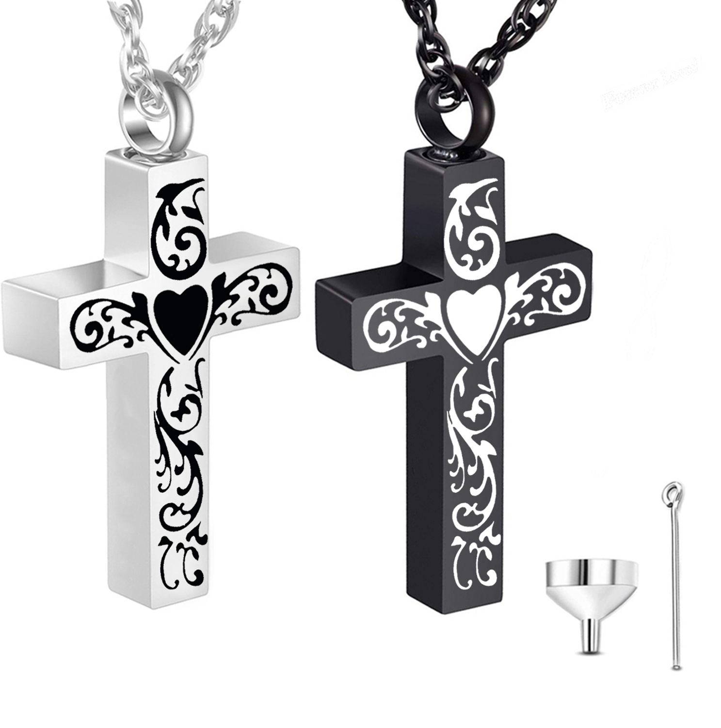 Cross Engraving Pattern Cremation Urn Pendant Necklace Hold Ashes Memorial Keepsake Stainless Steel Jewelry for Women Men
Cross Engraving Pattern Cremation Urn Pendant Necklace Hold Ashes Memorial Keepsake Stainless Steel Jewelry for Women Men