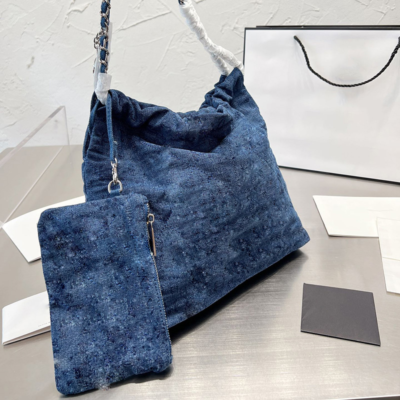 France Womens Blue Denim Quilted Silver Medallion Tote Bag Full Letter Large Capacity Luggage Silver-metal Hardware Matelasse Chain Shoulder, Box
France Womens Blue Denim Quilted Silver Medallion Tote Bag Full Letter Large Capacity Luggage Silver-metal Hardware Matelasse Chain Shoulder, Box