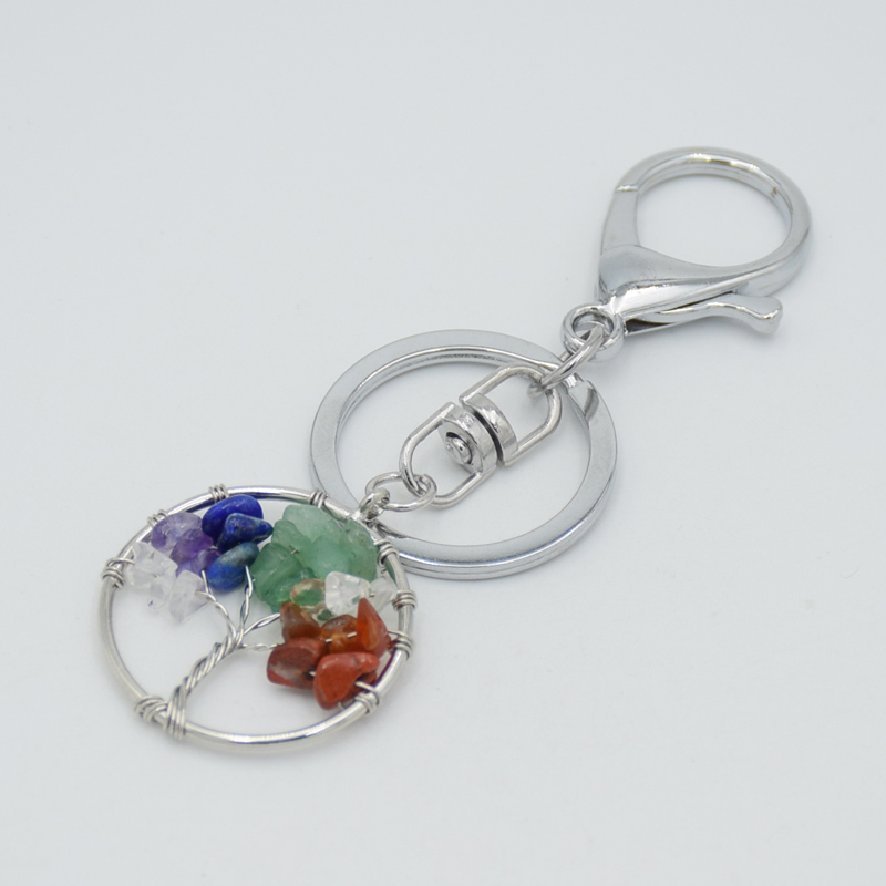Natural Crystal Stone Key Ring Tree of Life Pendant Handmade Keychains Key Holder for Women Girl Car Bags Accessories
Natural Crystal Stone Key Ring Tree of Life Pendant Handmade Keychains Key Holder for Women Girl Car Bags Accessories