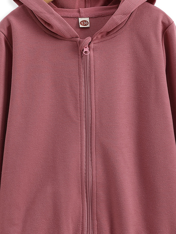 Girls Zip Up Hoodie & Letter Graphic Tank Top & Leggings SHE