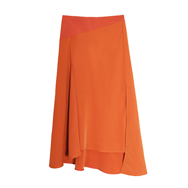 TWOTYLE Irregular Folds Patchwork Skirt Female High Waist Asymmetrical Temperament Fashion Skirts For Women Autumn 220322