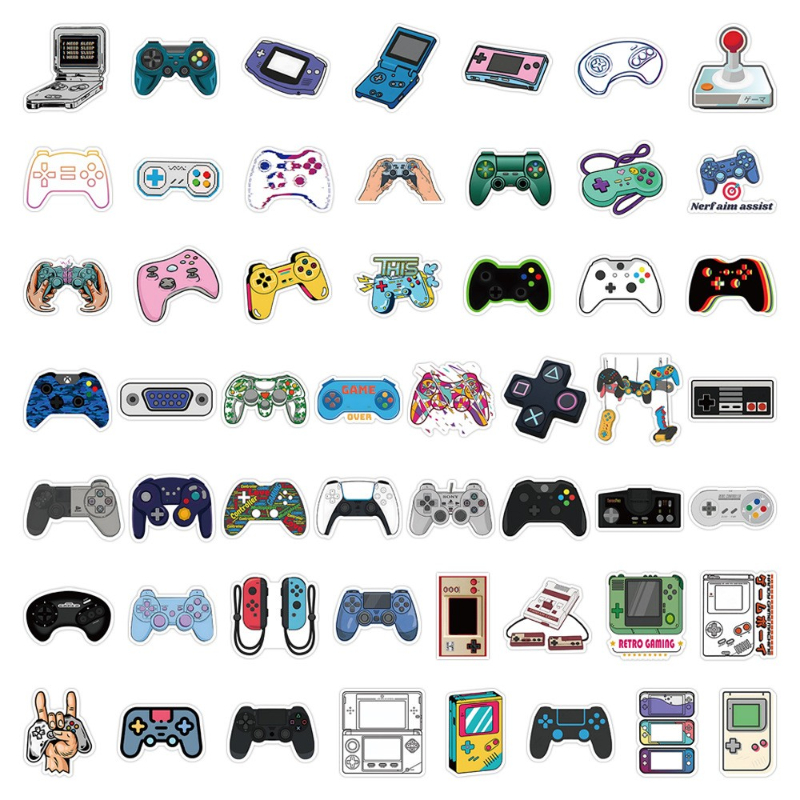 50Pcs Game Controllers Stickers Gamepad Sticker Graffiti Stickers for DIY Luggage Laptop Skateboard Motorcycle Bicycle Decals Wholesale