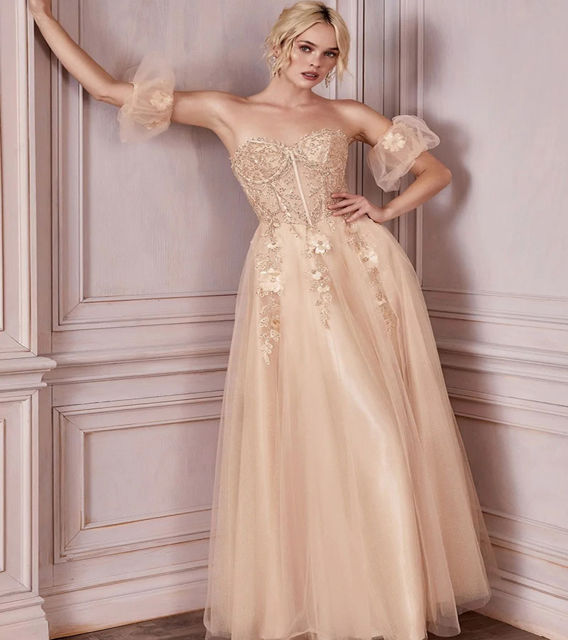 Fairy Lilac Prom Dress Puff Sleeves Sexy Sweetheart A Line Long Evening Dress With Florals Beaded Lace Tulle Dinner Party Gowns Robes Bal vestidos de 