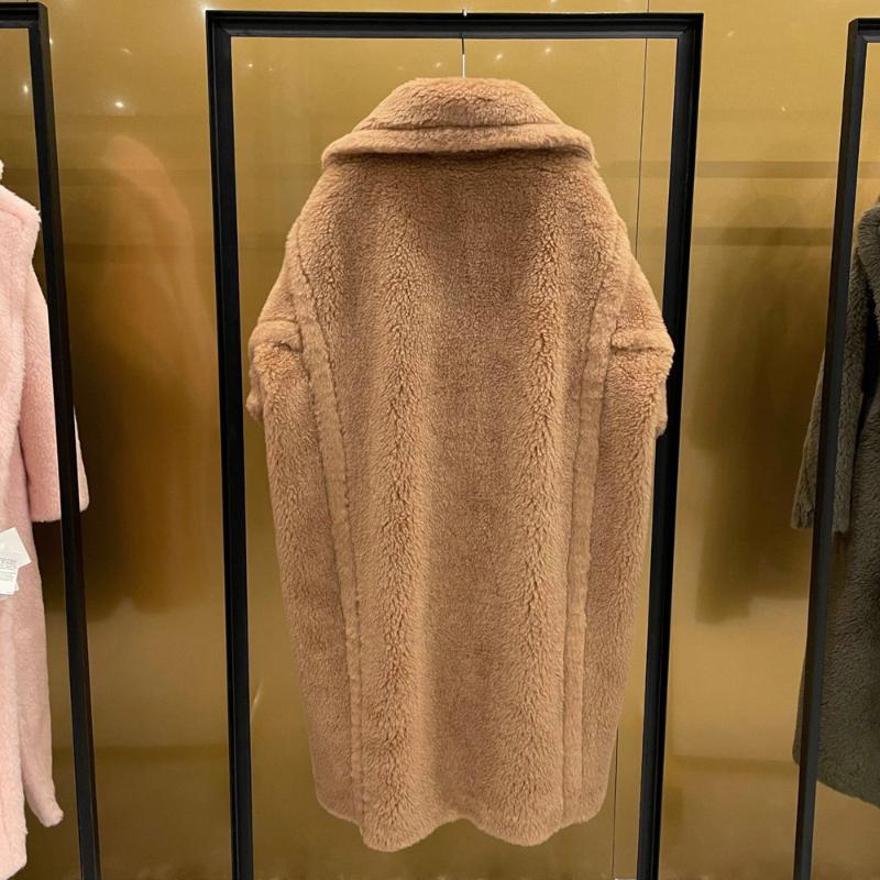 Women's Fur & Faux Long Teddy Bear Jacket Authentic Women Winter Coat 2022 Thick Warm Oversize Chunky Outerwear Overcoat Real Lambswool Coat