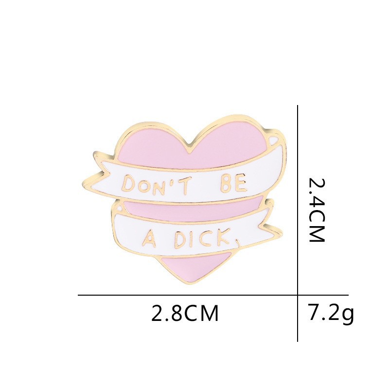 Fashion Pink Heart Brooches Funny Enamel Brooch Pins Enamel Love Jewelry Fit Backpack Coat Sweater Hat Jackets Accessories for Women Lovers Summer Jew