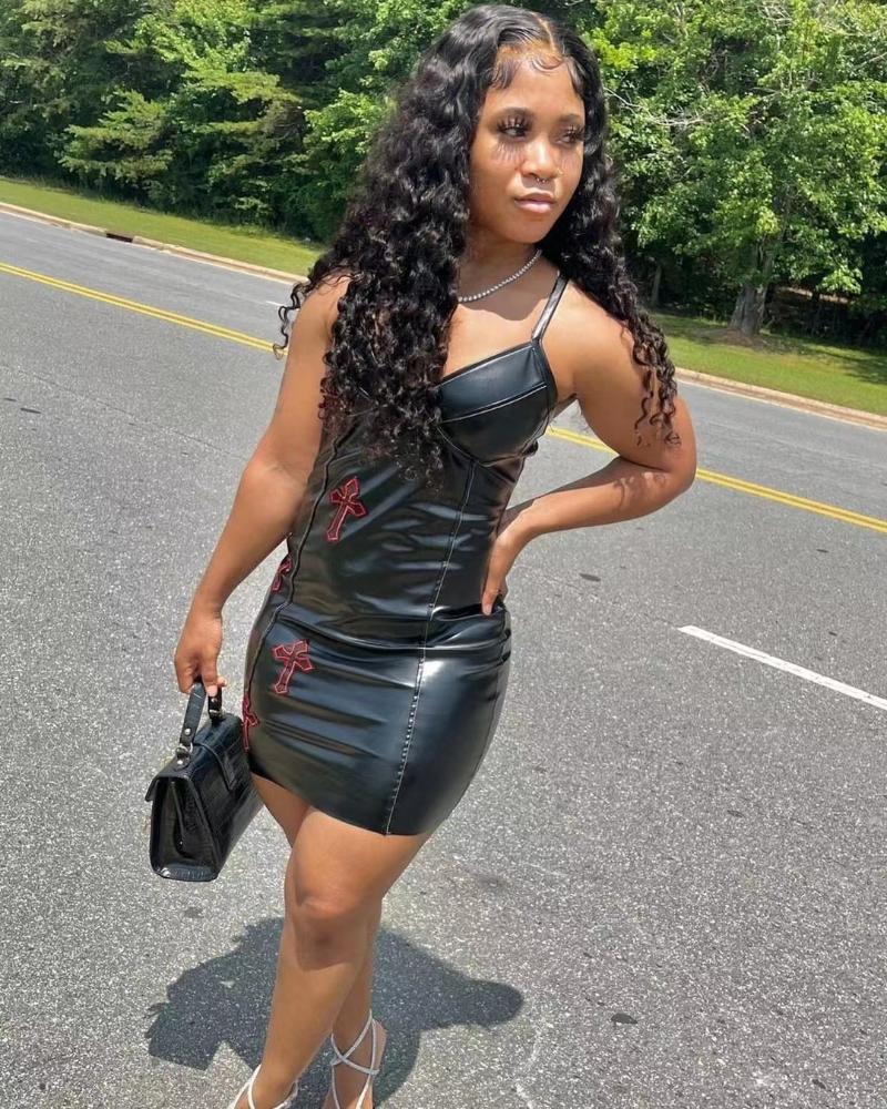 Casual Dresses 2022 Ladies Summer Embroidery Sticker Pu Suspender Solid Color V-neck Fashion Sexy Tight DressCasual, Black
Casual Dresses 2022 Ladies Summer Embroidery Sticker Pu Suspender Solid Color V-neck Fashion Sexy Tight DressCasual, Black