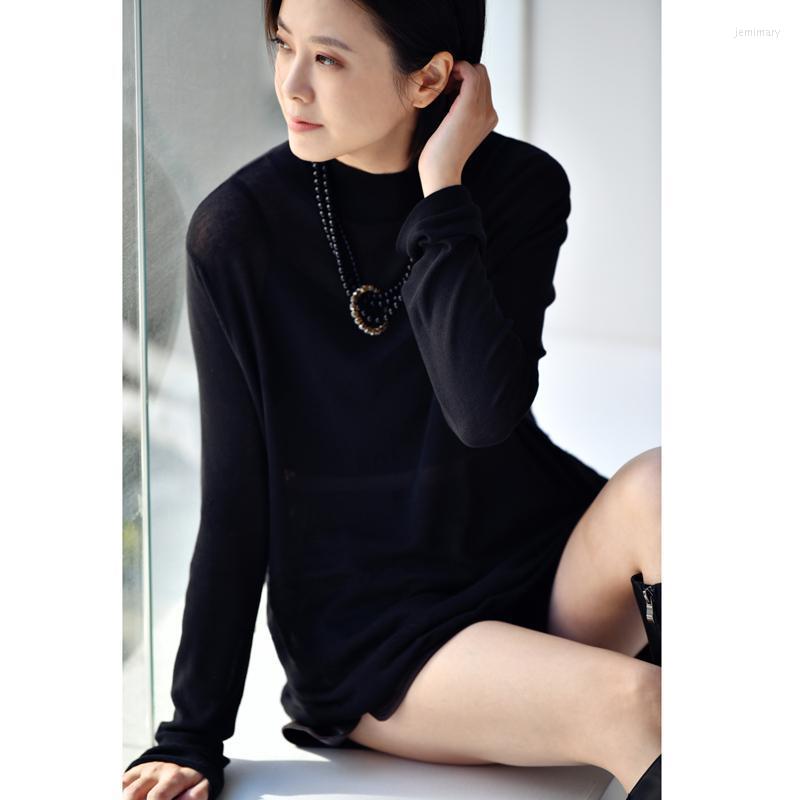 Women's Sweaters Z1138C Literature And Art Contracted Temperament Thin Section Micro Through Black High Collar Bottom KnitWomen's Jemi22
Women's Sweaters Z1138C Literature And Art Contracted Temperament Thin Section Micro Through Black High Collar Bottom KnitWomen's Jemi22