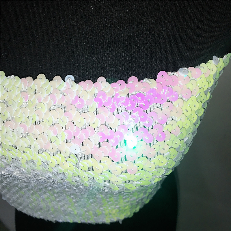 Bling Sequins Crop Tops Sexy Women Strapless Tube Top Stretchy Vest Festival Rave Clothing Stage Performance Party Clubwear 220325