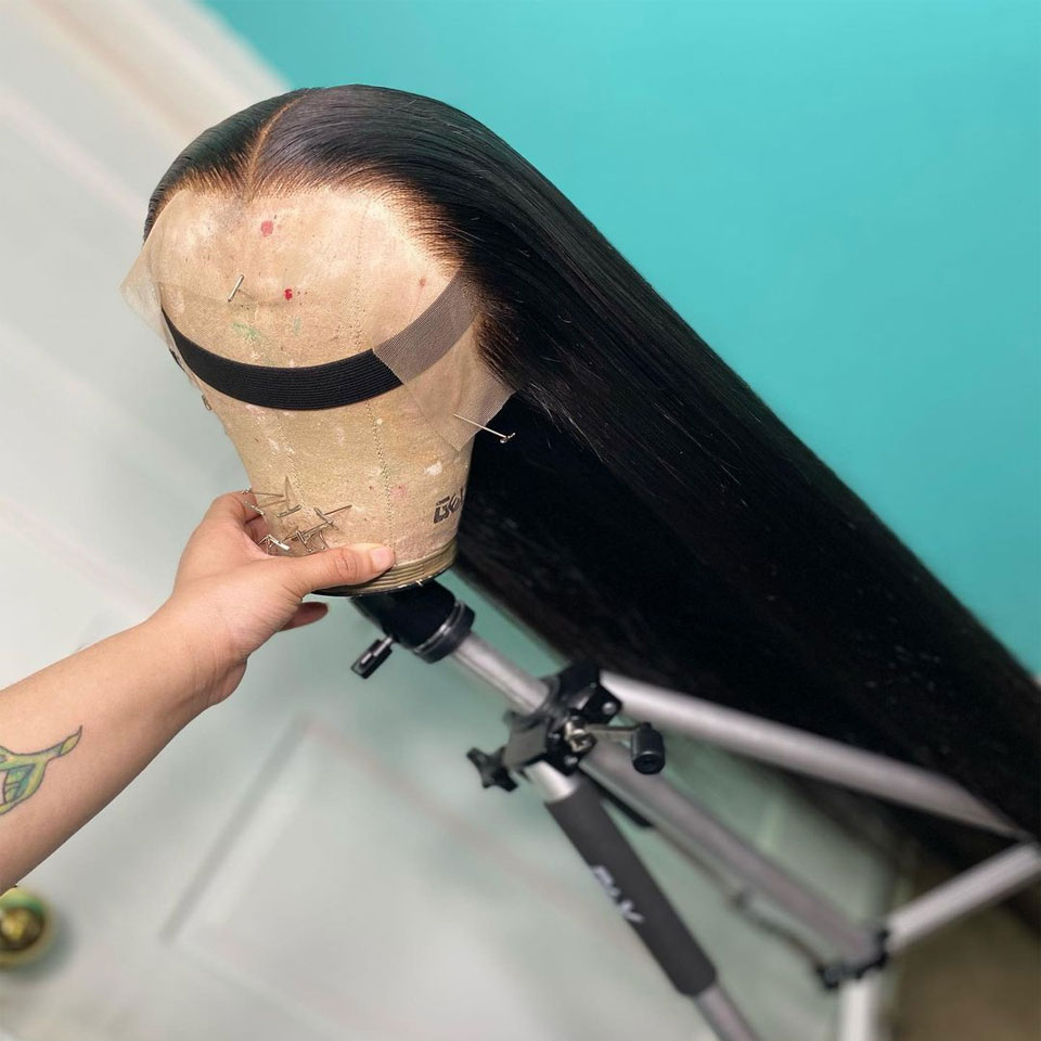 360 Lace Frontal Human Hair Wig 30 Inch Long Brazilian Bone Straight 13x4 Synthetic Closure Wigs For Black Women