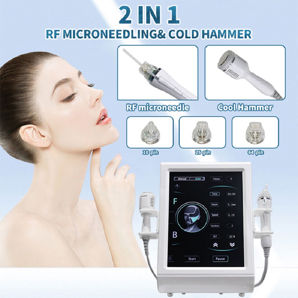 2 In 1 Gold Fractional RF Microneedle Cold Hammer Facial Machine Microneedling Radiofrequency For Skin Rejuvenation Face Lifting Tighening Removal Stretch Marks
2 In 1 Gold Fractional RF Microneedle Cold Hammer Facial Machine Microneedling Radiofrequency For Skin Rejuvenation Face Lifting Tighening Removal Stretch Marks