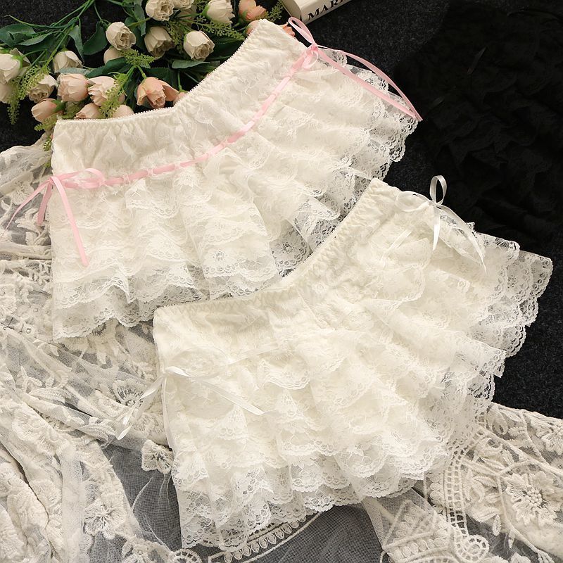 Pink Crop Top Women Summer Cute Y2k Tops Lace Trim Bow Decoration Slim Camis Sweet Girl Lolita Style Aesthetic Kawaii Clothes 220325