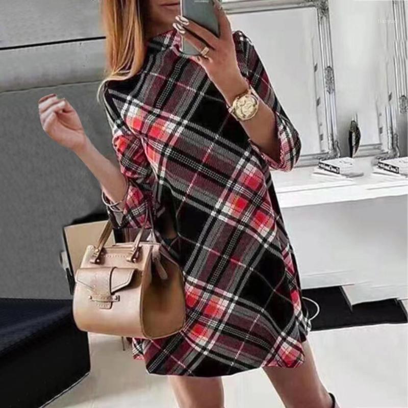 Casual Dresses Women Dress Autumn Plaid Printed Vintage Long-sleeve Round Neck Retro Office Lady Elegant Evening Mini, Kh
Casual Dresses Women Dress Autumn Plaid Printed Vintage Long-sleeve Round Neck Retro Office Lady Elegant Evening Mini, Kh