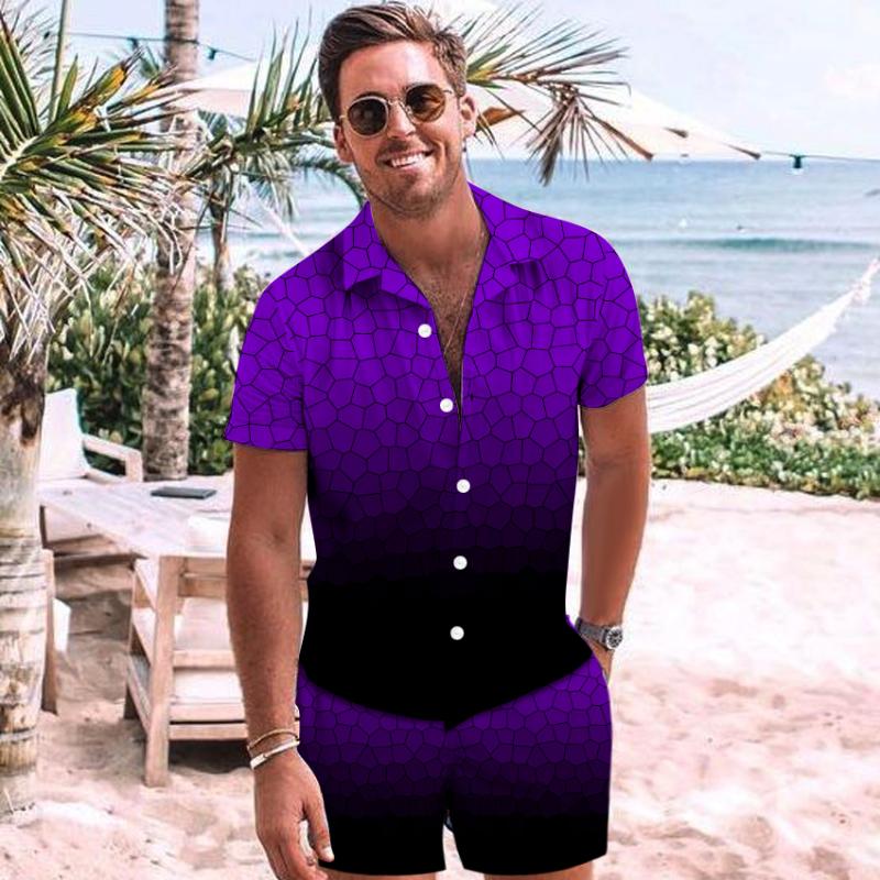 Men's Tracksuits Social Men Shirts Shorts Sets Summer Camisas Casual Tops Turn-Down Collar Hawaiian Shirt Suit Gradient Print Chemise HommeM, Zc-1449
Men's Tracksuits Social Men Shirts Shorts Sets Summer Camisas Casual Tops Turn-Down Collar Hawaiian Shirt Suit Gradient Print Chemise HommeM, Zc-1449