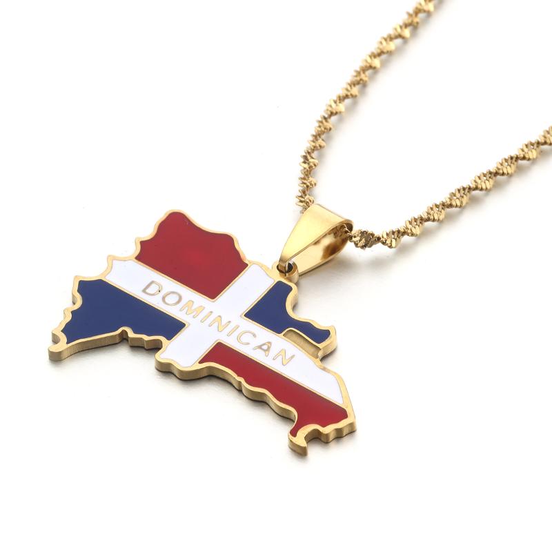 Chains Gold Enamel Dominican Republic Map Silver Plated Pendant Necklace For Women Men Flag Of Dominica Jewelry
Chains Gold Enamel Dominican Republic Map Silver Plated Pendant Necklace For Women Men Flag Of Dominica Jewelry