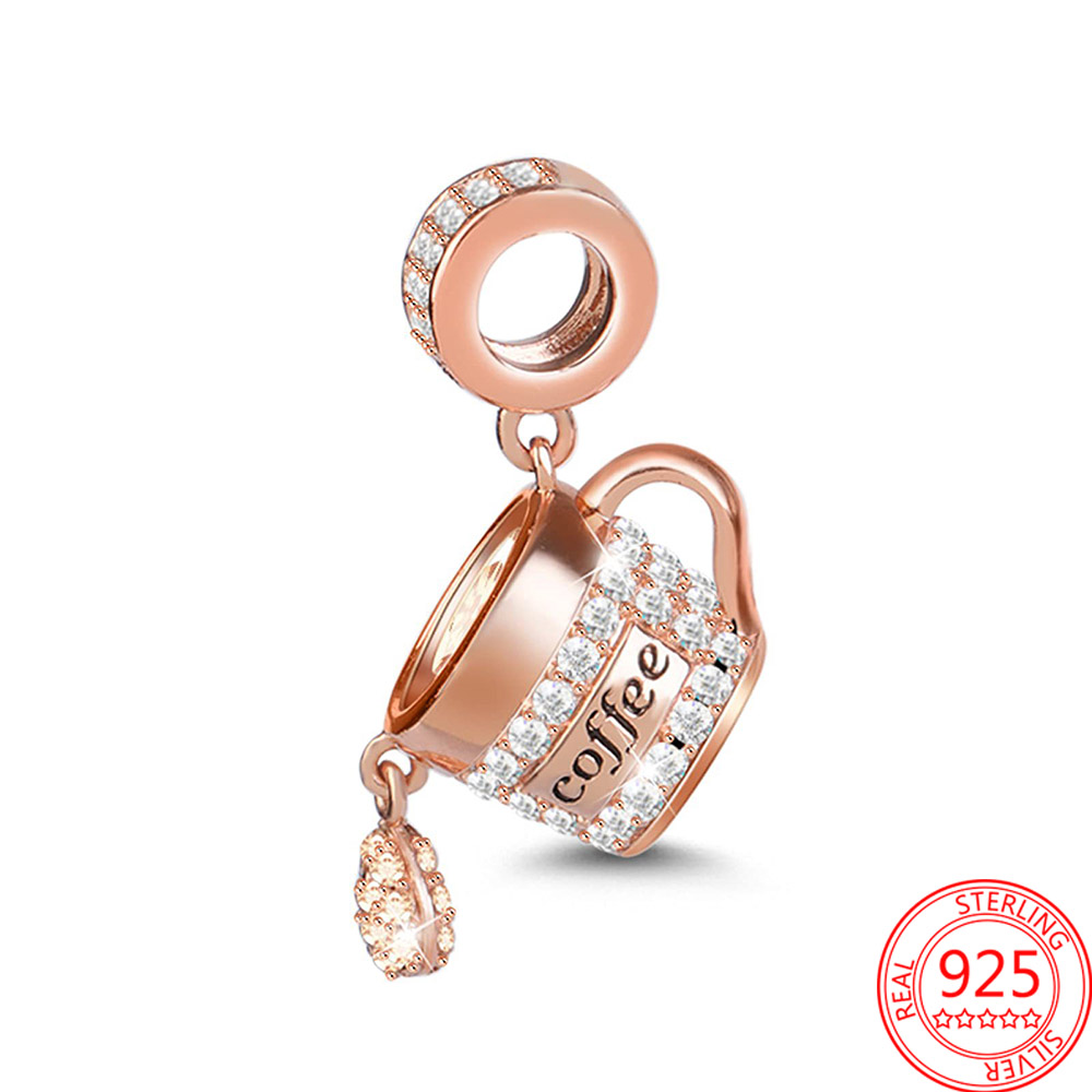 New Popular 925 Sterling Silver Charm Red Enamel Sparking Wine Bottle Charm For Bracelets Birthday Gifts Fashion Ladies Accessories