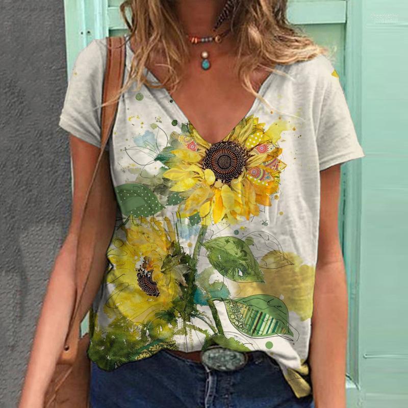 Women' Blouses & Shirts Summer Sunflower Printed Blouse Women V Neck Short Sleeve Casual Loose Shirt Streetwear Harajuku Lady Chee22, Gy
Women' Blouses & Shirts Summer Sunflower Printed Blouse Women V Neck Short Sleeve Casual Loose Shirt Streetwear Harajuku Lady Chee22, Gy