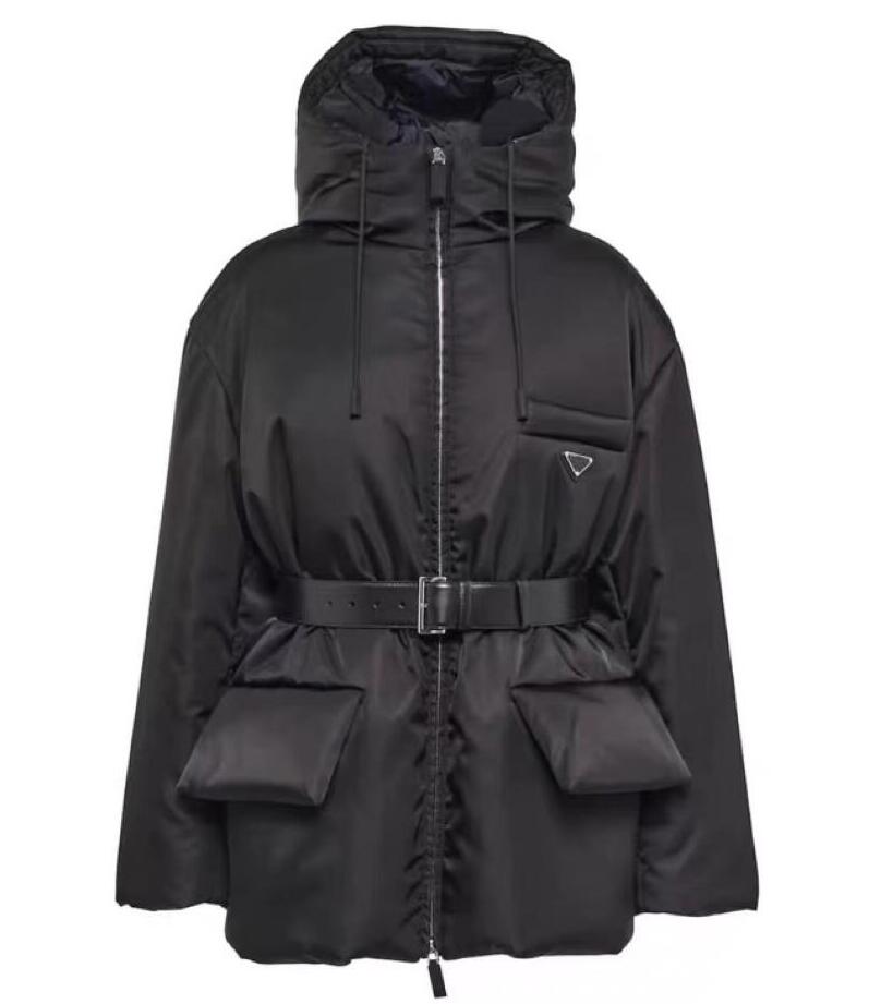 Winter Designer Mens Women Jackets Black Puffer Jacket Coat Long Parkas With Belts High Quality Down Coats with Letters Inverted Triangle