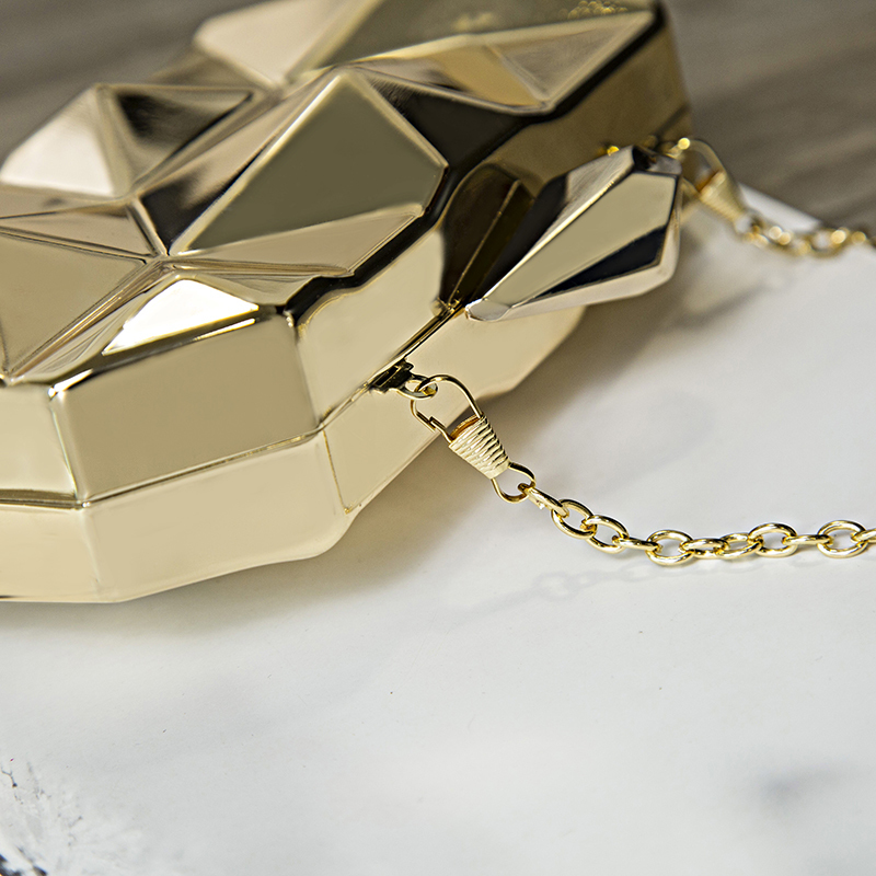 Gold Acrylic Box Geometric Evening Bag Clutch bags Elegent Chain Women Handbag For Party Shoulder Bag For WeddingDatingParty 220531