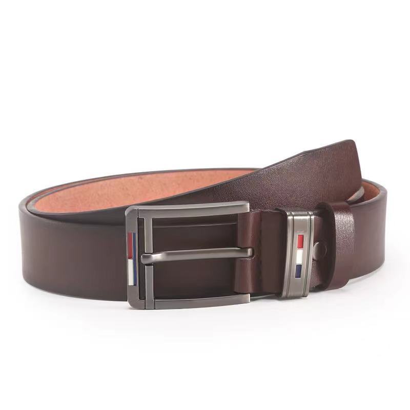 Men's PU Alloy Square Buckle Business Leisure Belts Fashion Black Coffee Brown 220411