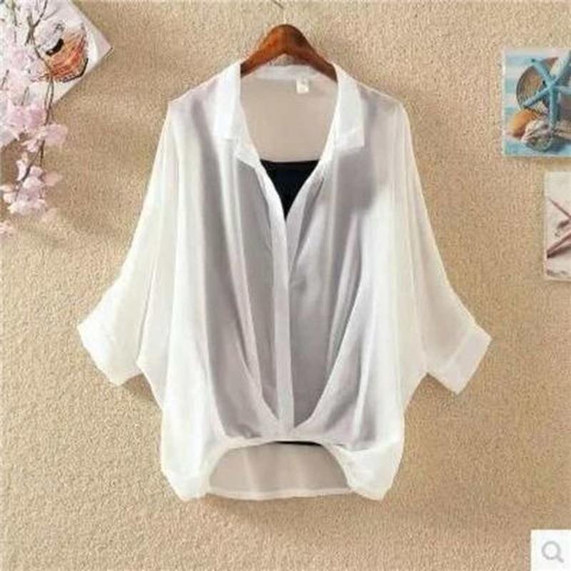 Women' Blouses & Shirts Ladies 2022 Two Piece Set Chiffon Summer Half Sleeve Loose V-Neck Women Casual See Through Blouse Female Tops Y730, Black
Women' Blouses & Shirts Ladies 2022 Two Piece Set Chiffon Summer Half Sleeve Loose V-Neck Women Casual See Through Blouse Female Tops Y730, Black