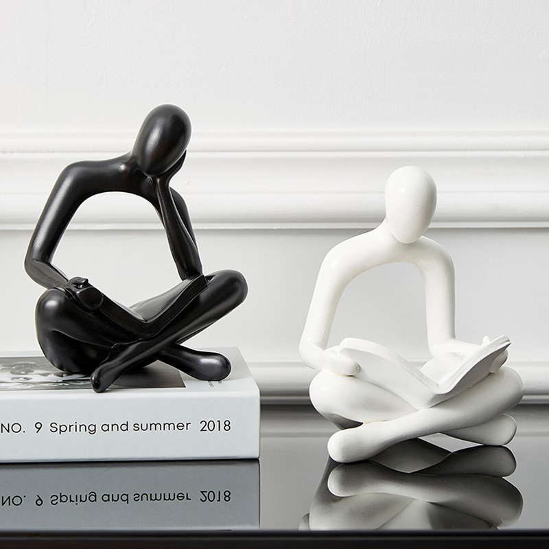 Abstract Figurines for Indoor Home Decoration Accessories for Living Room Resin Charms Flatback Human Model Office Desk Decor