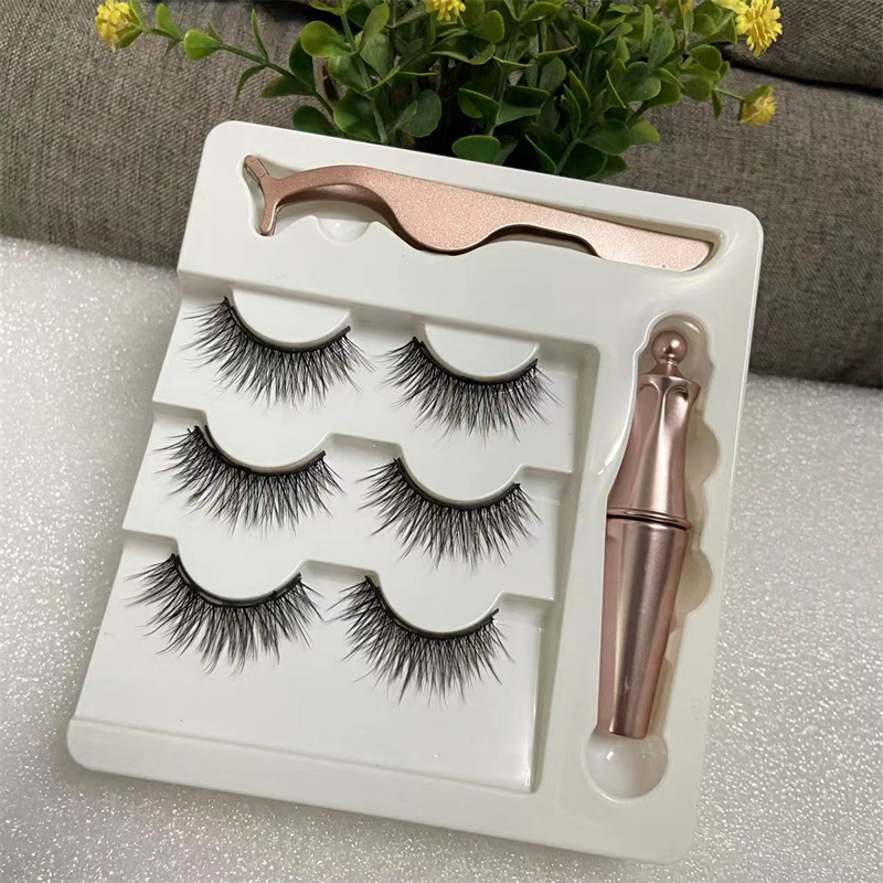 New Magnetic Eyeliner False Eyelashes Suit Girl Eye Beauty Makeup Magnetics Eyelashe s + Eyes liner Fluid + Eyelash with Special Tools High Quality
