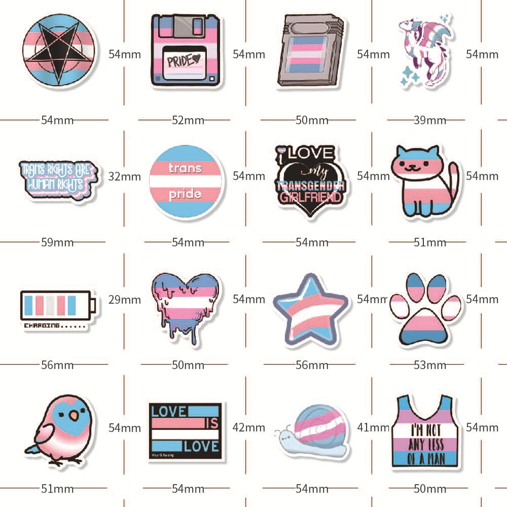 60Pcs Transgender Pride Stickers Graffiti Kids Toy Skateboard car Motorcycle Bicycle Sticker Decals Wholesale