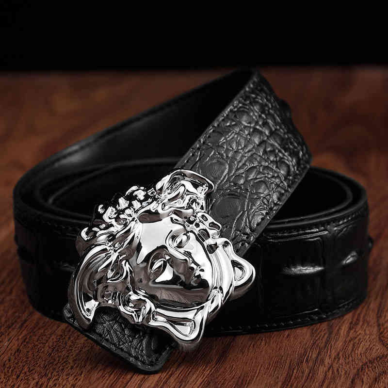 home leather belt golden head trend leather belt Medusa men's business needle buckle pure copper trouser belt xwl, Black
home leather belt golden head trend leather belt Medusa men's business needle buckle pure copper trouser belt xwl, Black