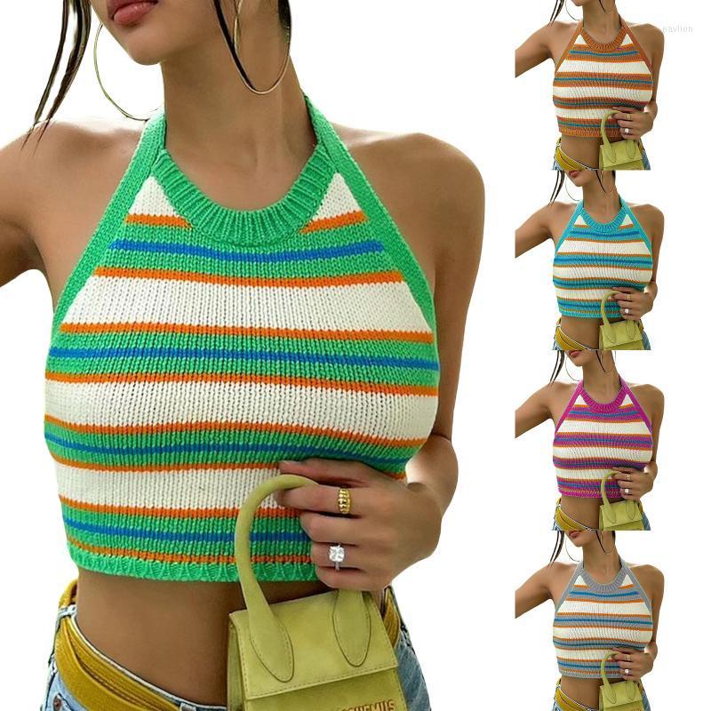 Women's Tanks & Camis Women's Halter Neck Tank Tops Sexy Sleeveless Striped Print Tie Knot Back Knit Crop TopsWomen's, Blue
Women's Tanks & Camis Women's Halter Neck Tank Tops Sexy Sleeveless Striped Print Tie Knot Back Knit Crop TopsWomen's, Blue