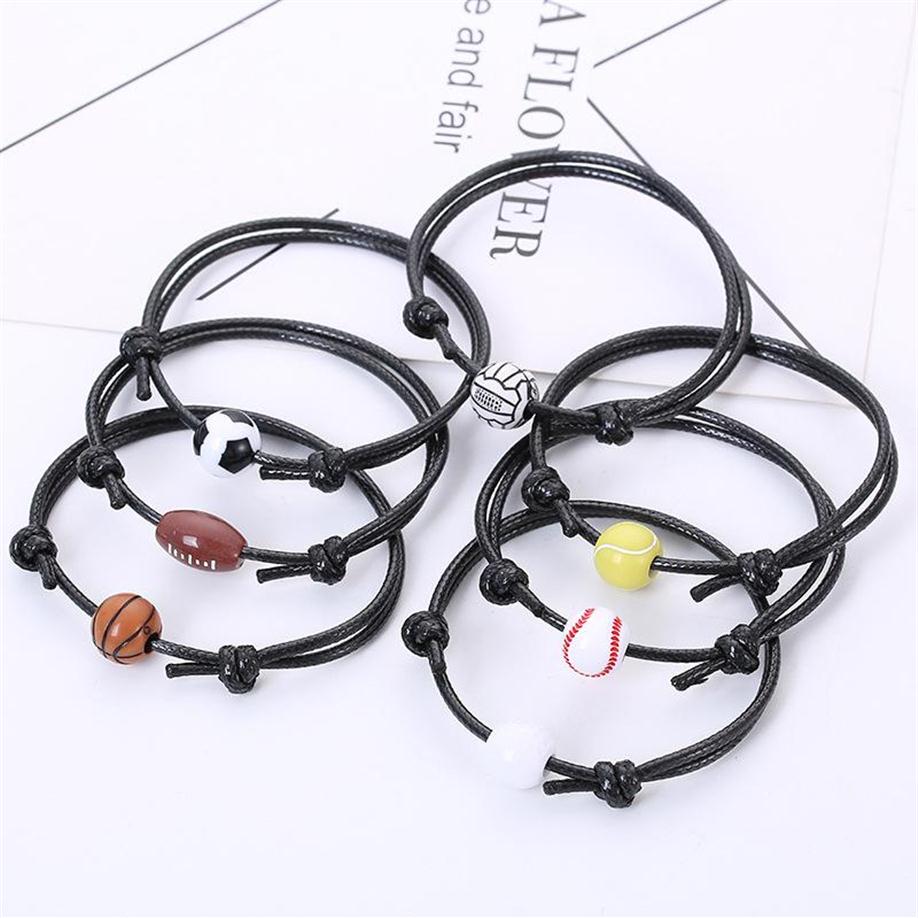 Charm Bracelets Basketball Football Bracelet Simple Sports Ball Bead Rugby Soccer Volleyball Baseball Tennis Golf For Men291q
Charm Bracelets Basketball Football Bracelet Simple Sports Ball Bead Rugby Soccer Volleyball Baseball Tennis Golf For Men291q