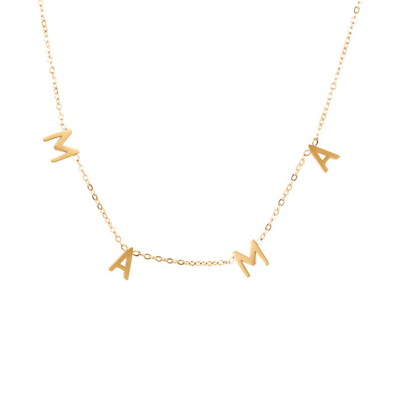 New Fashion MAMA Pendant Necklace 3 Colors Plated Stainless Steel Necklace for Mother Gift